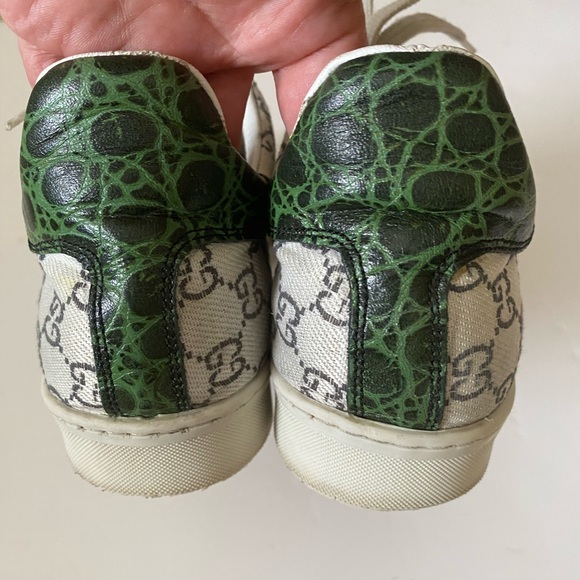 GUCCI SNEAKERS WHITE LEATHER and Canvas WITH GREEN/RED Women’s size 7 - Picture 7 of 11